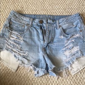 american eagle high waited jean shorts